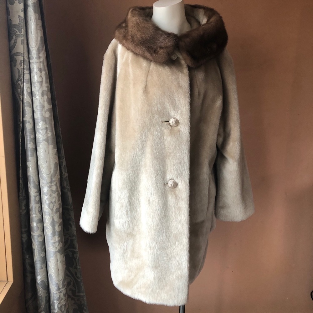 Vintage mink collar union made blonde jacket